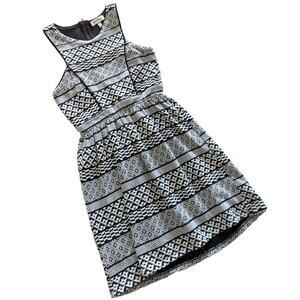 Monteau Black and Ivory Aztec/Tribal Print Dress size S